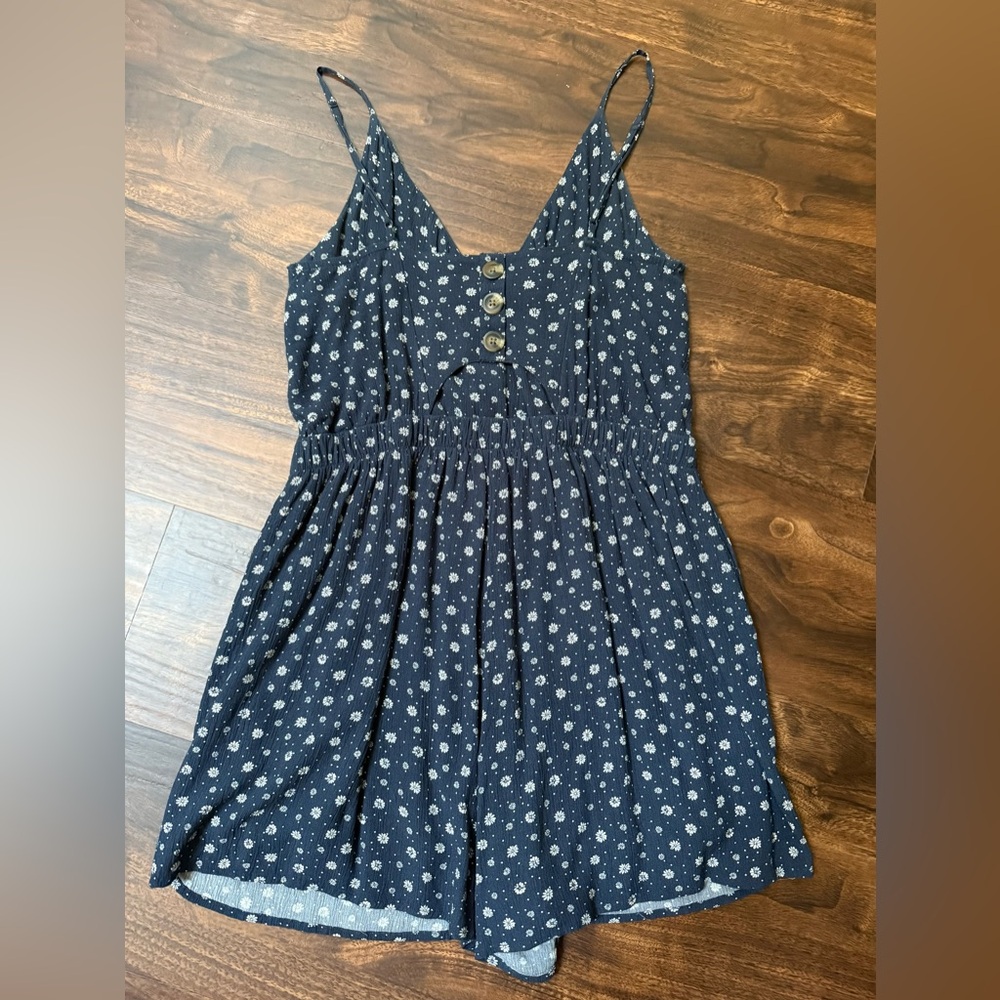 American Eagle Outfitters Dark Blue Floral Romper - Picture 3 of 5